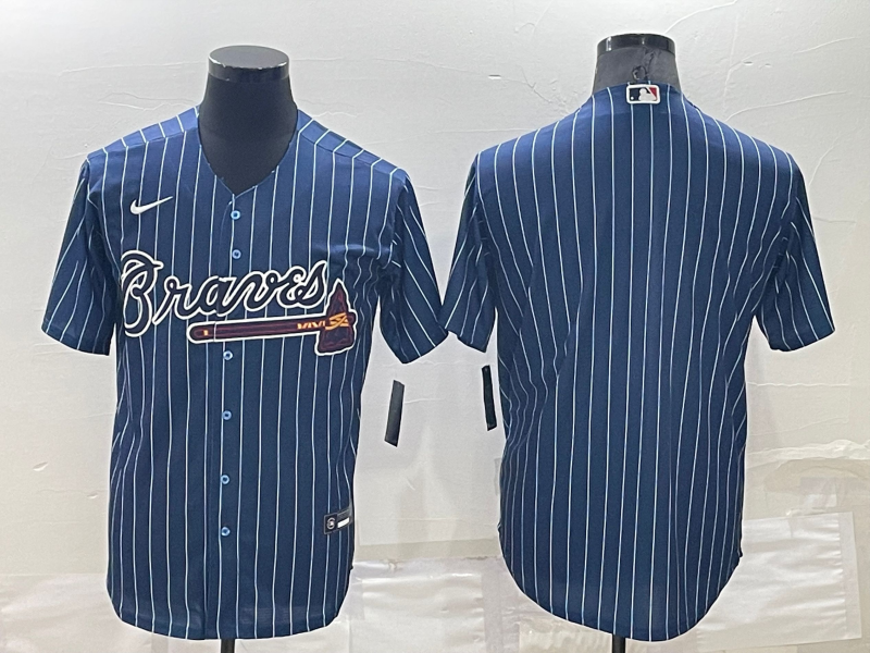 Men's Atlanta Braves Blank Navy Cool Base Stitched Baseball Jersey Men's Atlanta Braves Blank Navy Cool Base Stitched Baseball Jersey